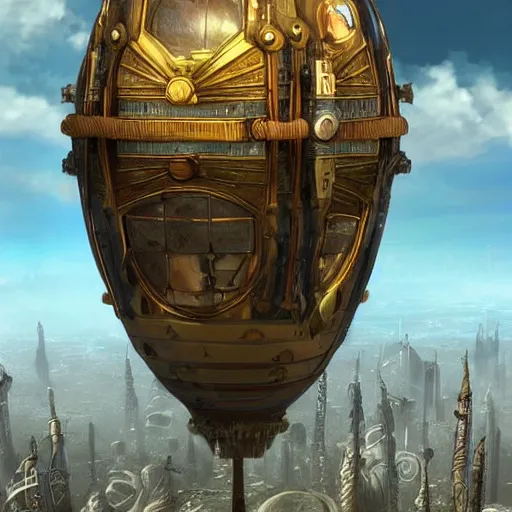 Prompt: enormous flying city!! in a gigantic faberge egg, sky!!!, steampunk, aetherpunk, skydocks, fantasy art, unreal engine,