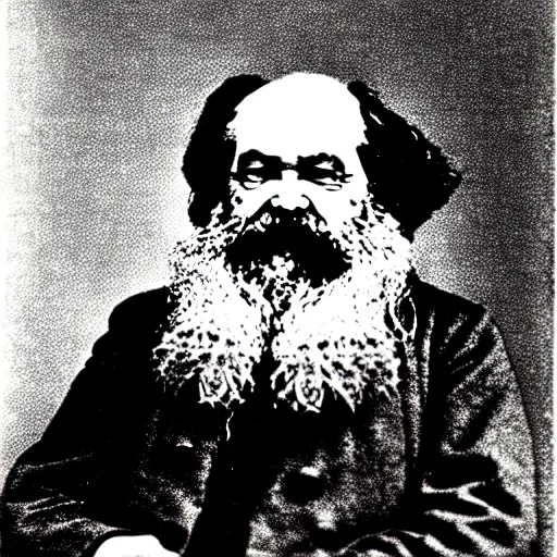 Image similar to karl marx ( the wizard ) pondering his orb