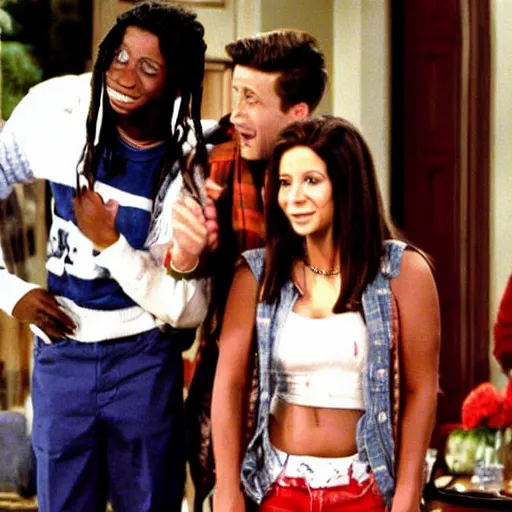 Prompt: a tv still of Lil' Wayne starring in Friends (1999)