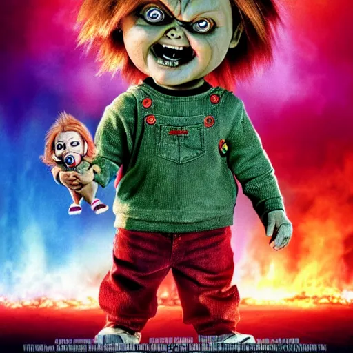 Image similar to Chucky versus Demonic Toys movie poster