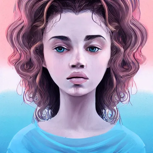 Image similar to girl with sea wave hair, in the style of aykutmaykut, by aykut aydogdu