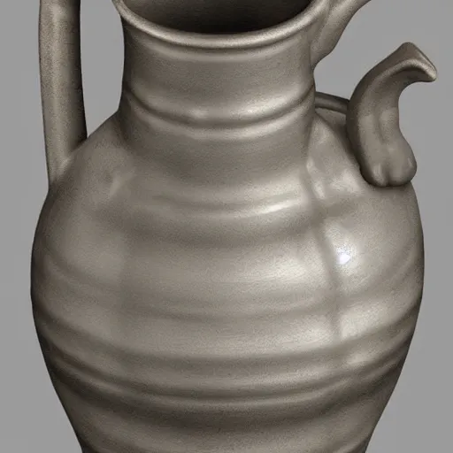 Image similar to impressionist symetrical paris steel jug, by egon schiele and anton pieck, zbrush central, detailed painting