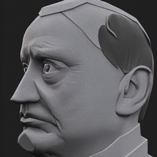 Image similar to donald hitler, low - poly 3 d model, rendered in octane, ambient occlusion