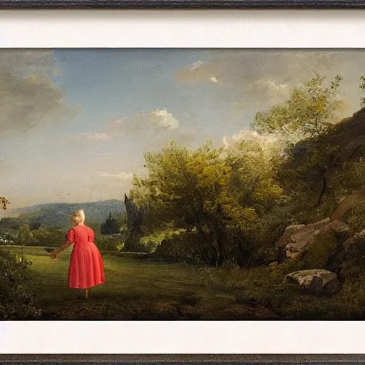 Image similar to landscape with girl by jonas burgert