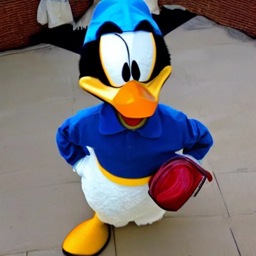 Prompt: donald duck in real life