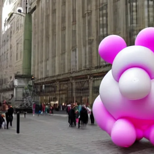 Prompt: a sheep made of balloons by jeff koons