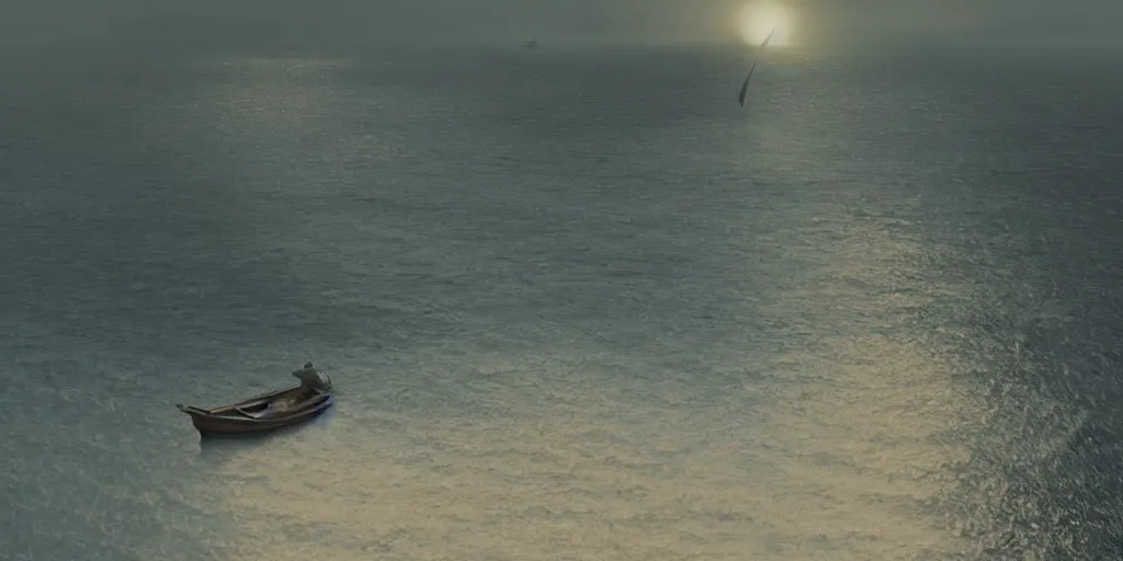 Image similar to an island, cinematic cinematography masterpiece, greg rutkowski, and ivan aivazovski, roger deakins