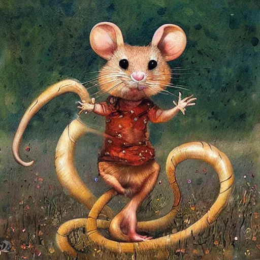 Image similar to Rodent dancing at ozora festival, by Esao Andrews