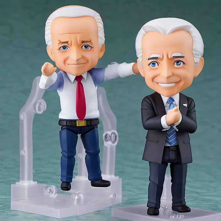 Image similar to an anime nendoroid figurine of Joe Biden, fantasy, figurine , product photo