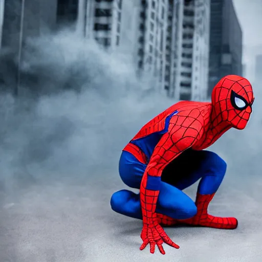 Image similar to Spiderman wearing hoodie, realistic photo