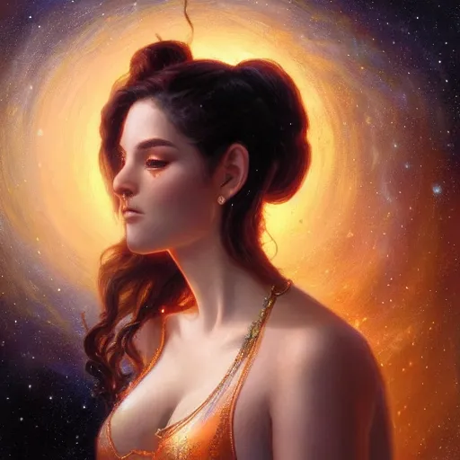 Image similar to portrait of a venutian woman ( 3 5 ) from venus in 2 0 2 1, an oil painting by ross tran and thomas kincade