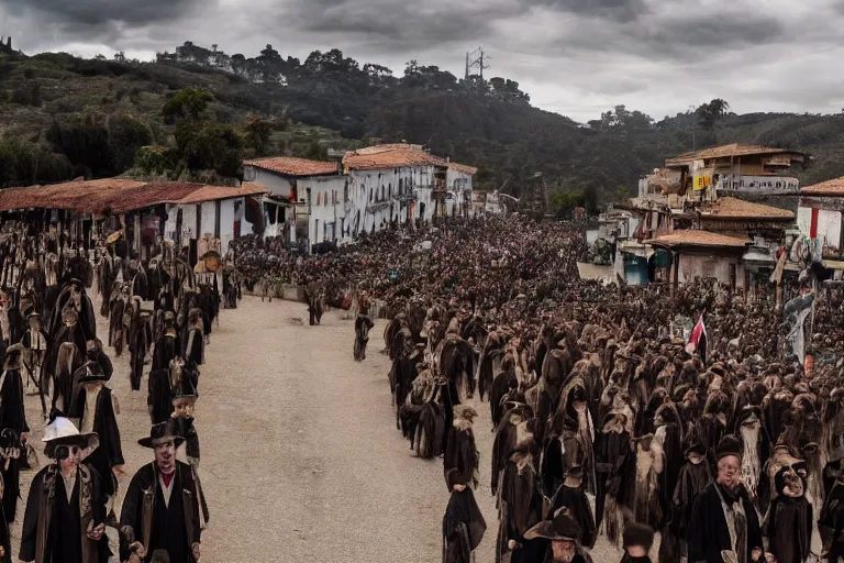 Image similar to cinematography parade in san magel de ayende by Emmanuel Lubezki