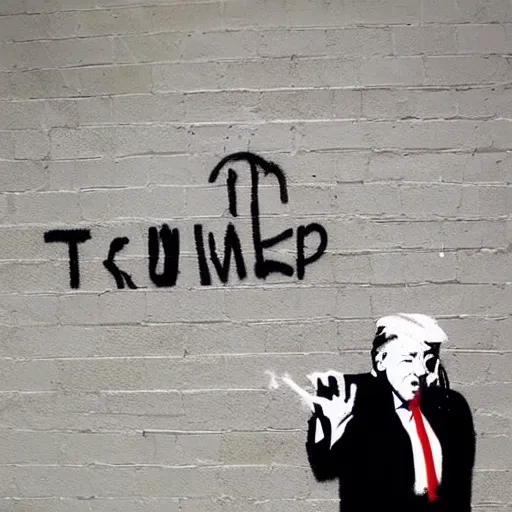 Image similar to donald trump by banksy,