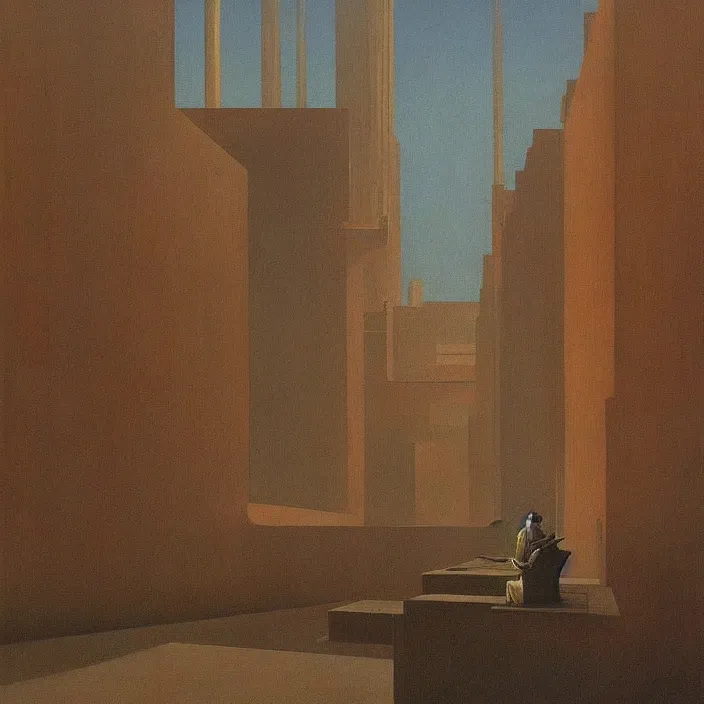 Image similar to government, science fiction, Edward Hopper and James Gilleard, Zdzislaw Beksinski, highly detailed