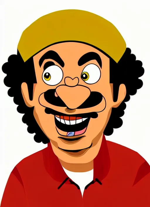 Prompt: cartoon illustration portrait seu ramon seu madruga, el chavo,