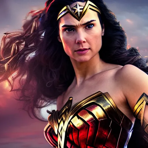 Image similar to Wonder Woman by Joseph Cross, hyperrealistic, 4k, detailed, cinematic lighting