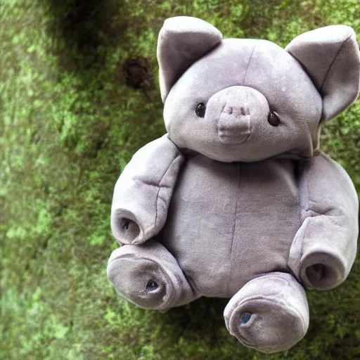 Image similar to plush tardigrade doll in the arms of an angel. Cute water bear. Adorable moss piglet.