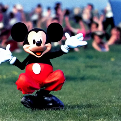 Image similar to mickey mouse performing at woodstock