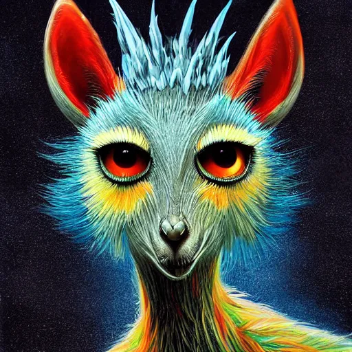 Image similar to a dik dik monster colorful, digital art, fantasy, magic, trending on artstation, ultra detailed, professional illustration by Basil Gogos