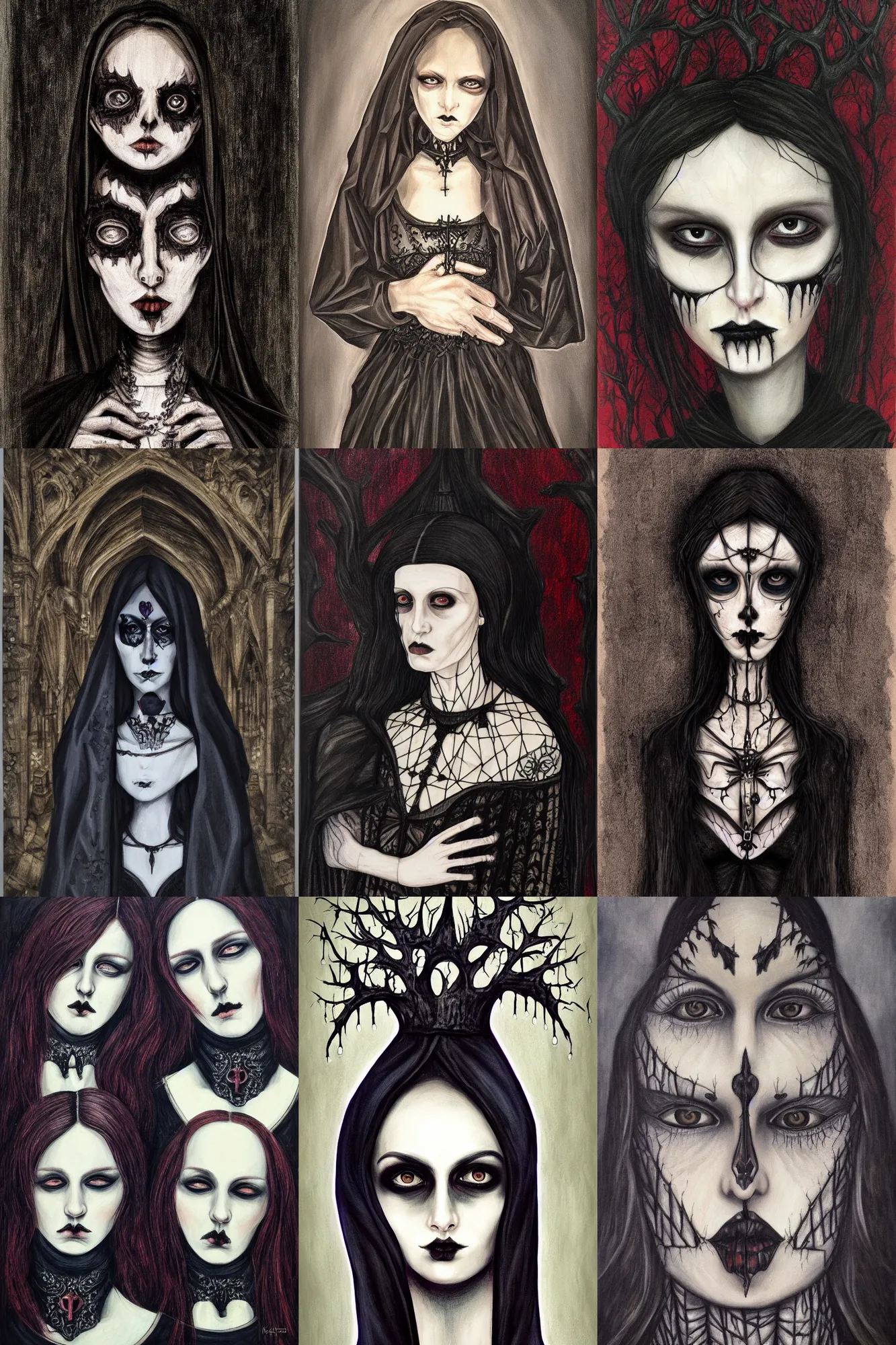 Prompt: portrait of a gothic art by małgorzata kmiec, trending on arstation