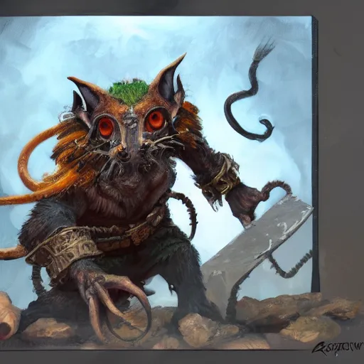 Prompt: Skaven, painting by Greg Rutowski, 8K, detailed, trending on Artstation, high detailed