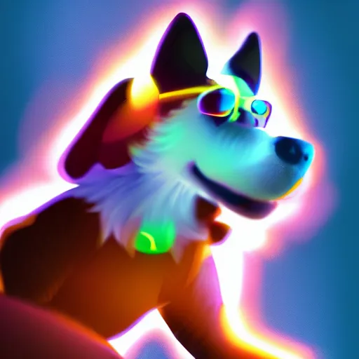 Image similar to furry anthro canine with stripes shooting electricity, hero pose, drawn, comic style, lens flare, magic effects, motion blur, chromatic aberration, detailed, 4 k