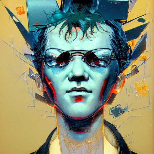 Image similar to prompt : soviet punk portrait soft light painted by james jean and katsuhiro otomo and erik jones, inspired by akira anime, smooth face feature, intricate oil painting, high detail illustration, sharp high detail, manga and anime 1 9 9 9