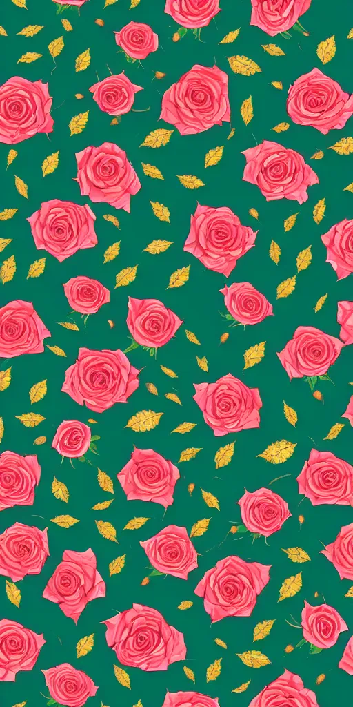 Image similar to seamless pattern of beautiful roses with leaves and throns, colourful, symmetrical, repeating 35mm photography