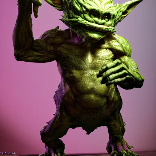 Prompt: full body pose, hyperrealistic photograph of a cute goblin monster, dim volumetric lighting, 8 k, octane beautifully detailed render, extremely hyper detailed, intricate, epic composition, cinematic lighting, masterpiece, trending on artstation, very very detailed, stunning, hdr, smooth, sharp focus, high resolution, award, winning photo, dslr, 5 0 mm