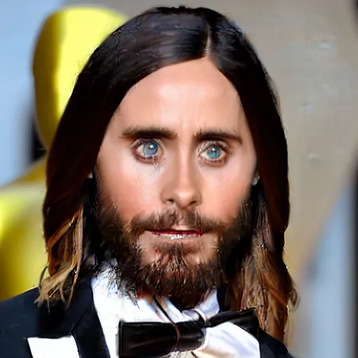 Image similar to Jared Leto wins an oscar award for the movie of all time