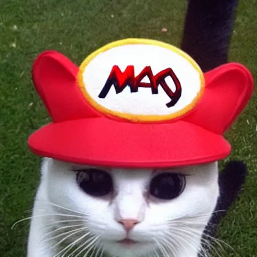 Prompt: mario as cat peach