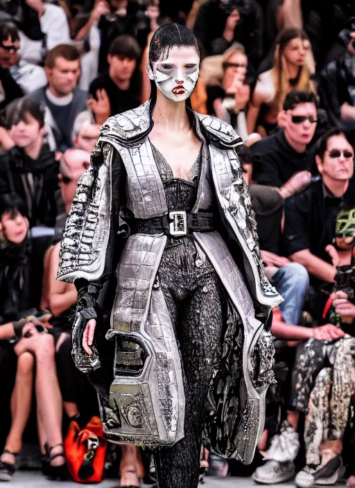 Image similar to hyperrealistic and heavy detailed balenciaga runway show of mortal kombat, leica sl 2 5 0 mm, vivid color, high quality, high textured, real life