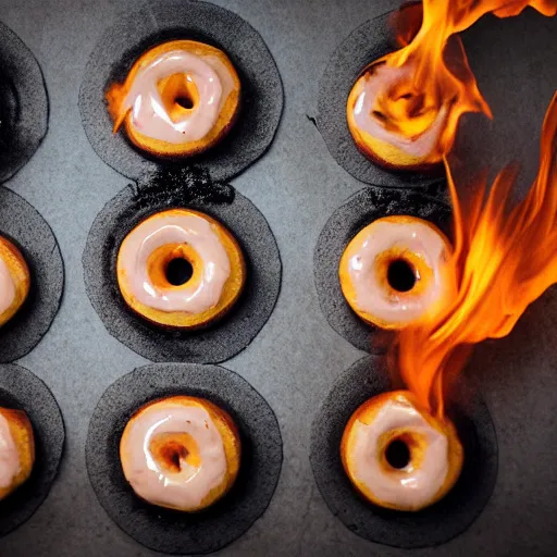 Image similar to fire on a donut