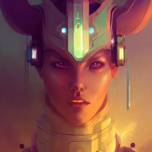 Prompt: a portrait of a beautiful cybernetic prophet, cyberpunk concept art by pete mohrbacher and wlop and artgerm and josan gonzales, digital art, highly detailed, intricate, sci-fi, sharp focus, Trending on Artstation HQ, deviantart, unreal engine 5, 4K UHD image
