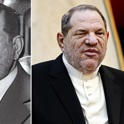 Prompt: Harvey Weinstein as the last pope