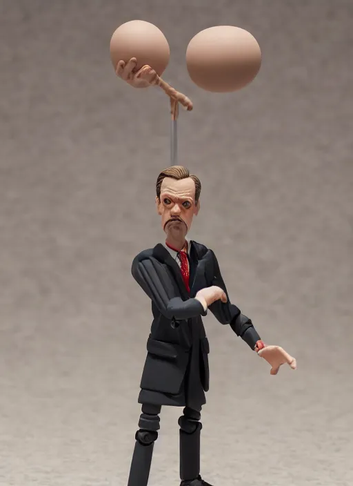 Image similar to product photography of a claymation action figure stylish gentleman steve buscemi, depth of field, zeiss lens, detailed, centered, by erwin olaf, joop geesink, wes anderson, breathtaking, 8 k resolution, extremely detailed, beautiful, establishing shot, realistic materials, hyperrealistic