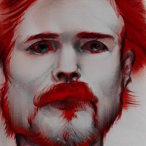 Image similar to a red headed man, sketch, art, portrait,