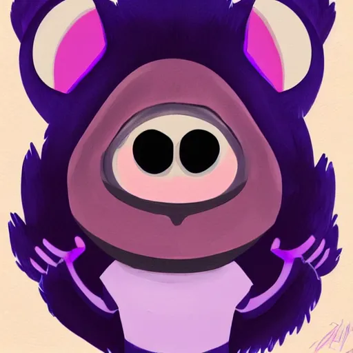 Prompt: furry ( fandom ) art of a cute anthropomorphic purple otter cartoon alien with antennas, digital art, painting, trending on furaffinity