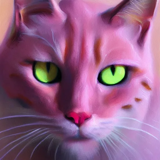 Prompt: pink cat, oil Painting, ultradetailed, artstation