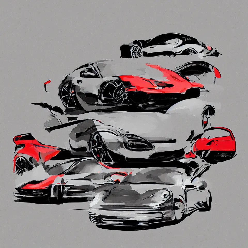 Image similar to abstract advertising illustration for porsche