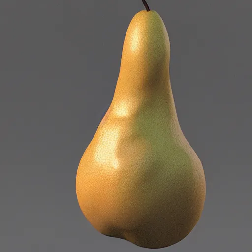 Prompt: a sculpture in the shape of a bitten pear that looks like a woman's body, in the style of dominique rayou, 3 d render