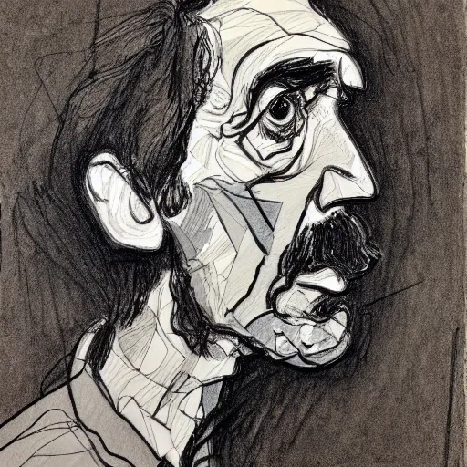 Prompt: a realistic yet scraggly portrait sketch of the side profile of a stern and sophisticated george harrison, trending on artstation, intricate details, in the style of frank auerbach, in the style of sergio aragones, in the style of martin ansin, in the style of david aja, in the style of mattias adolfsson