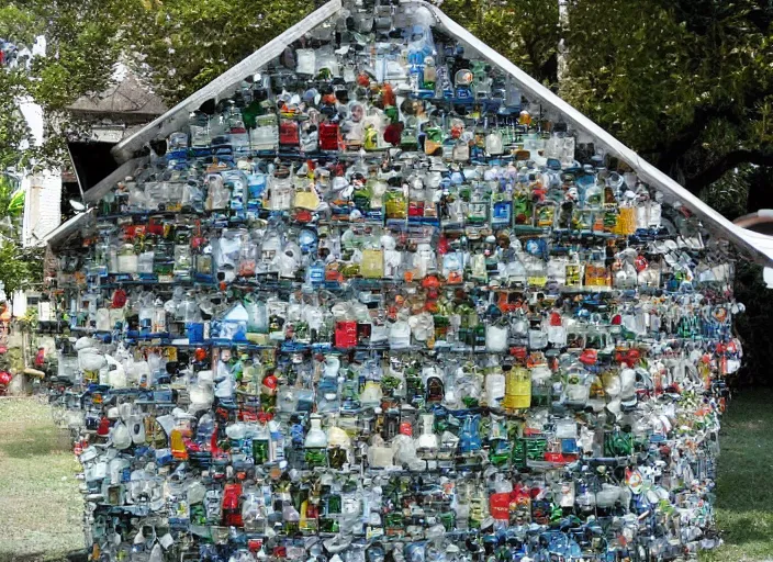 Image similar to house made of bottles