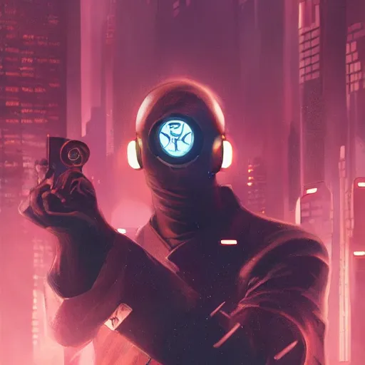 Image similar to spy with mask with a symbol for a society secret, dynamic pose, cyberpunk, sect, luxury, concept art by jama jurabaev, extremely detailed, brush hard, artstation, jama jurabaev, sparths, andree wallin, edvige faini, balaskas