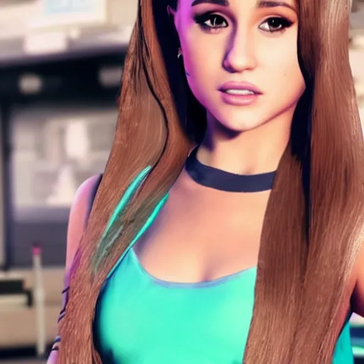 Prompt: ariana grande as gta v loading screen girl