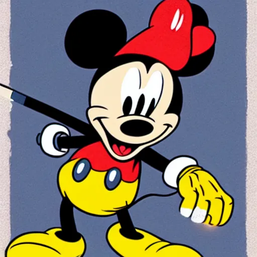 Prompt: friday the 1 3 th starring mickey mouse in the style of john kricfalusi