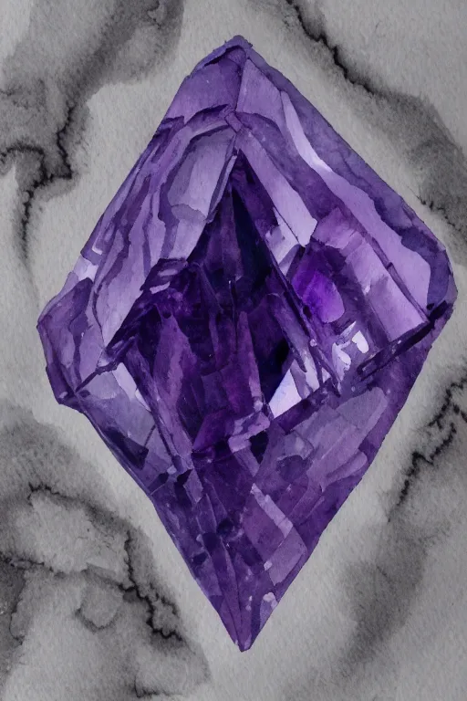 Image similar to hyperdetailed amethyst, watercolor