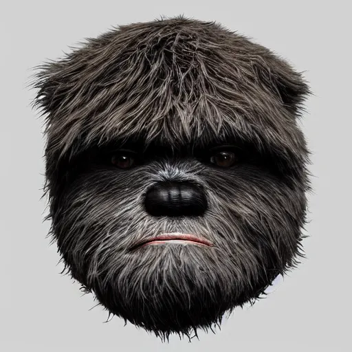 Image similar to hyperrealistic mixed media image of matt damon disguised as an ( ( ewok ) ), stunning 3 d render inspired art by istvan sandorfi and greg rutkowski, perfect facial symmetry, realistic, highly detailed attributes and atmosphere, dim volumetric cinematic lighting, 8 k octane extremely hyper - detailed render, post - processing, masterpiece,