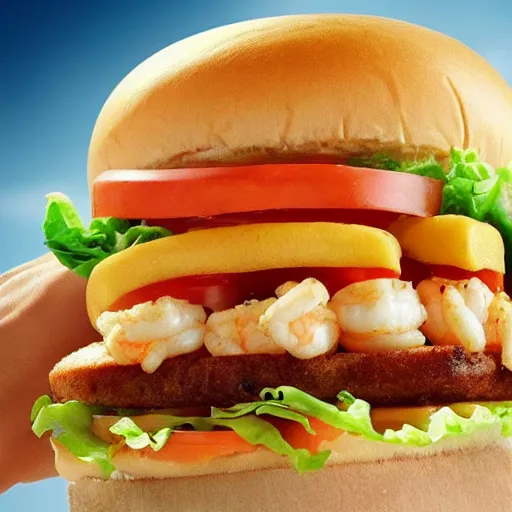 Image similar to mcdonalds shrimp po boy burger ad