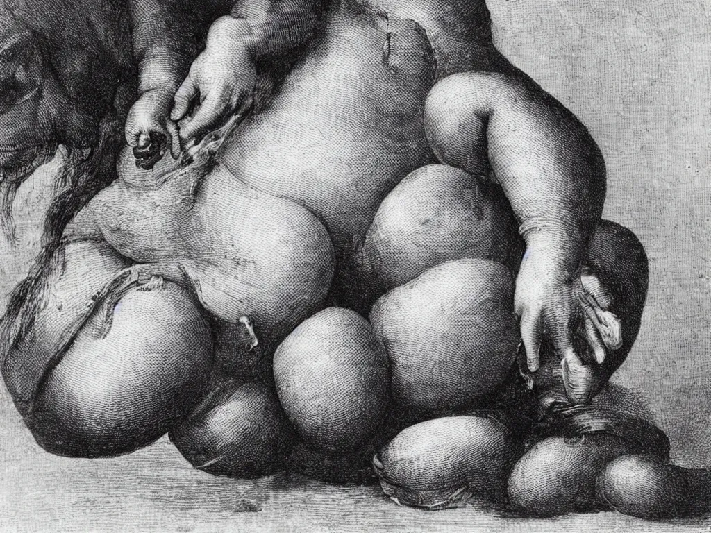 Image similar to a pregnant person, with horse hooves bursting from their belly